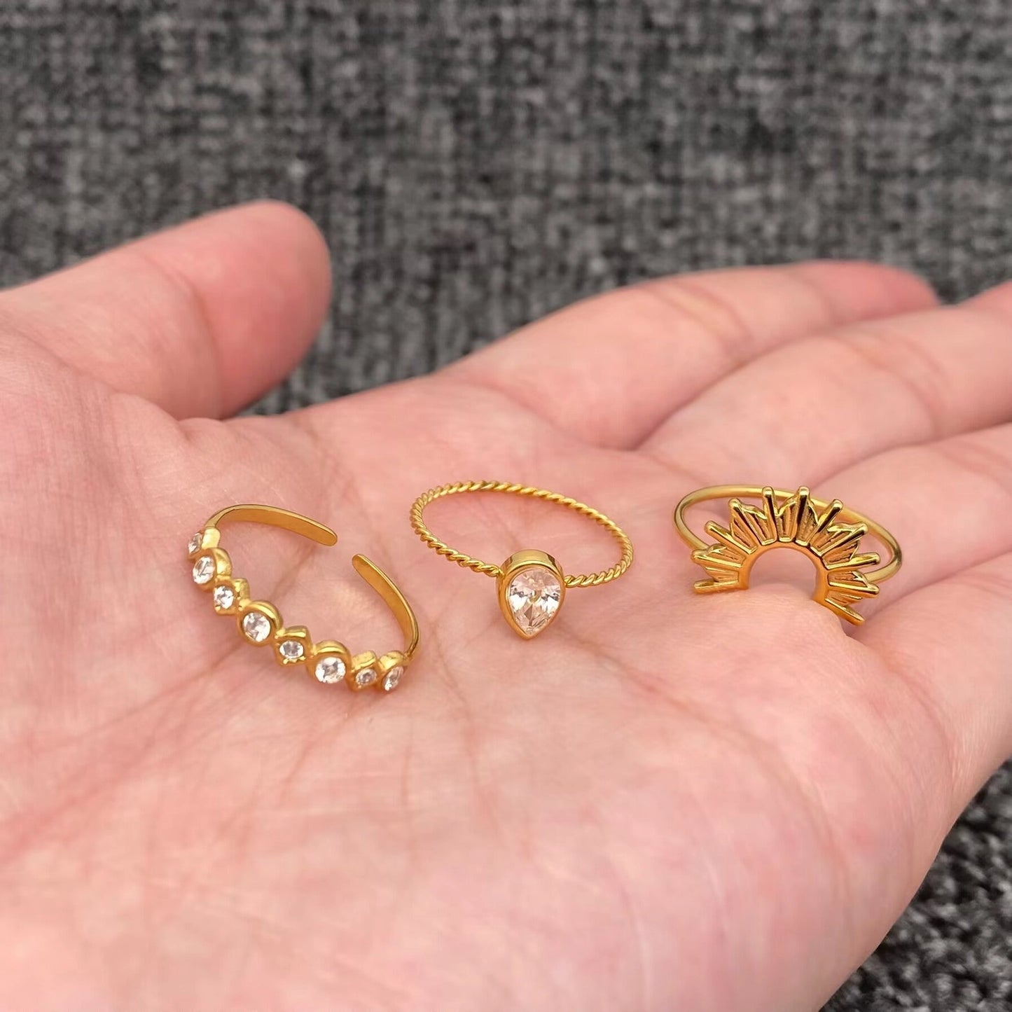 3 Piece Ring Set - Size 7