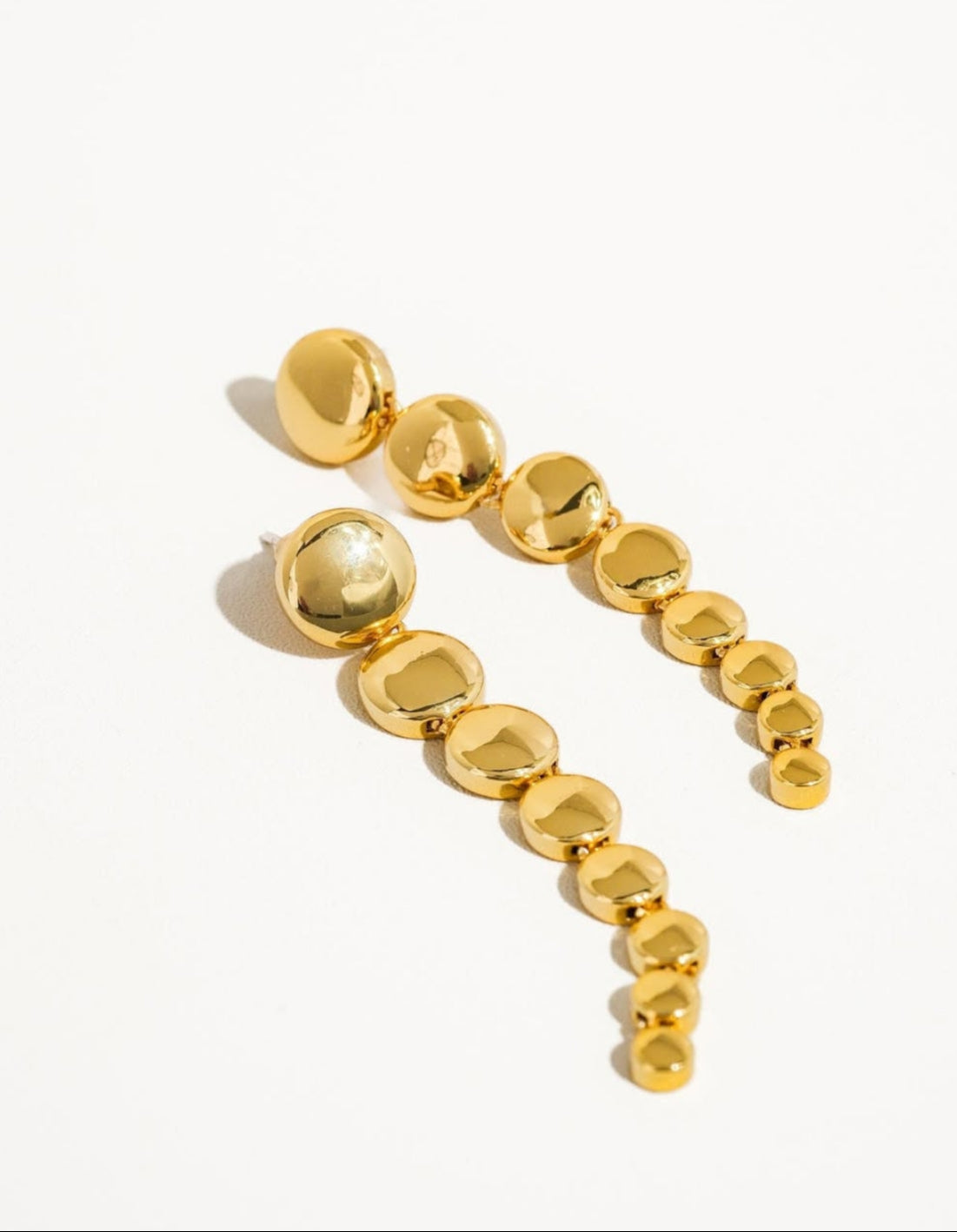 Round Drop Earrings - Gold