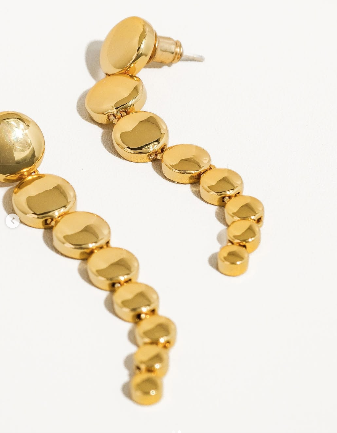 Round Drop Earrings - Gold