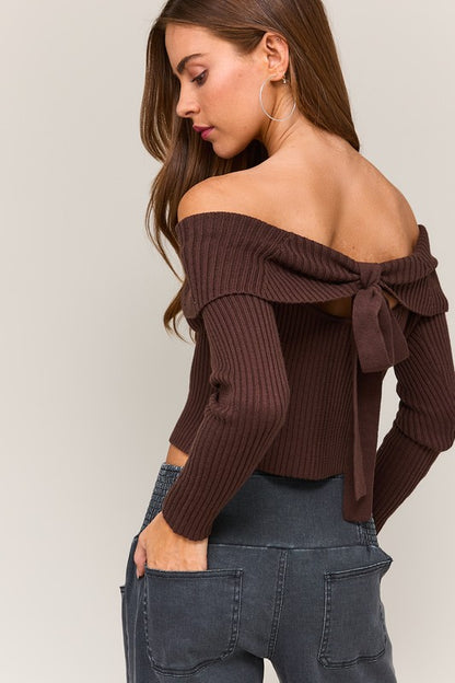 Cocoa Off Shoulder Sweater