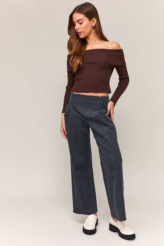 Cocoa Off Shoulder Sweater