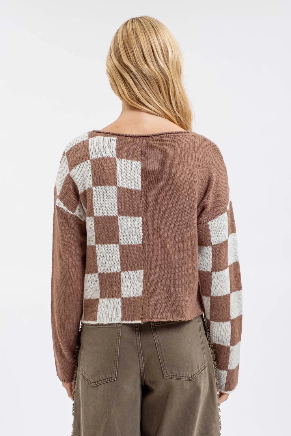 Iced Mocha Checkered Sweater