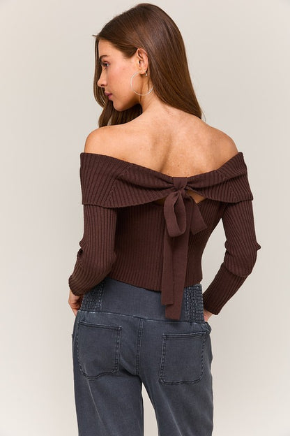 Cocoa Off Shoulder Sweater