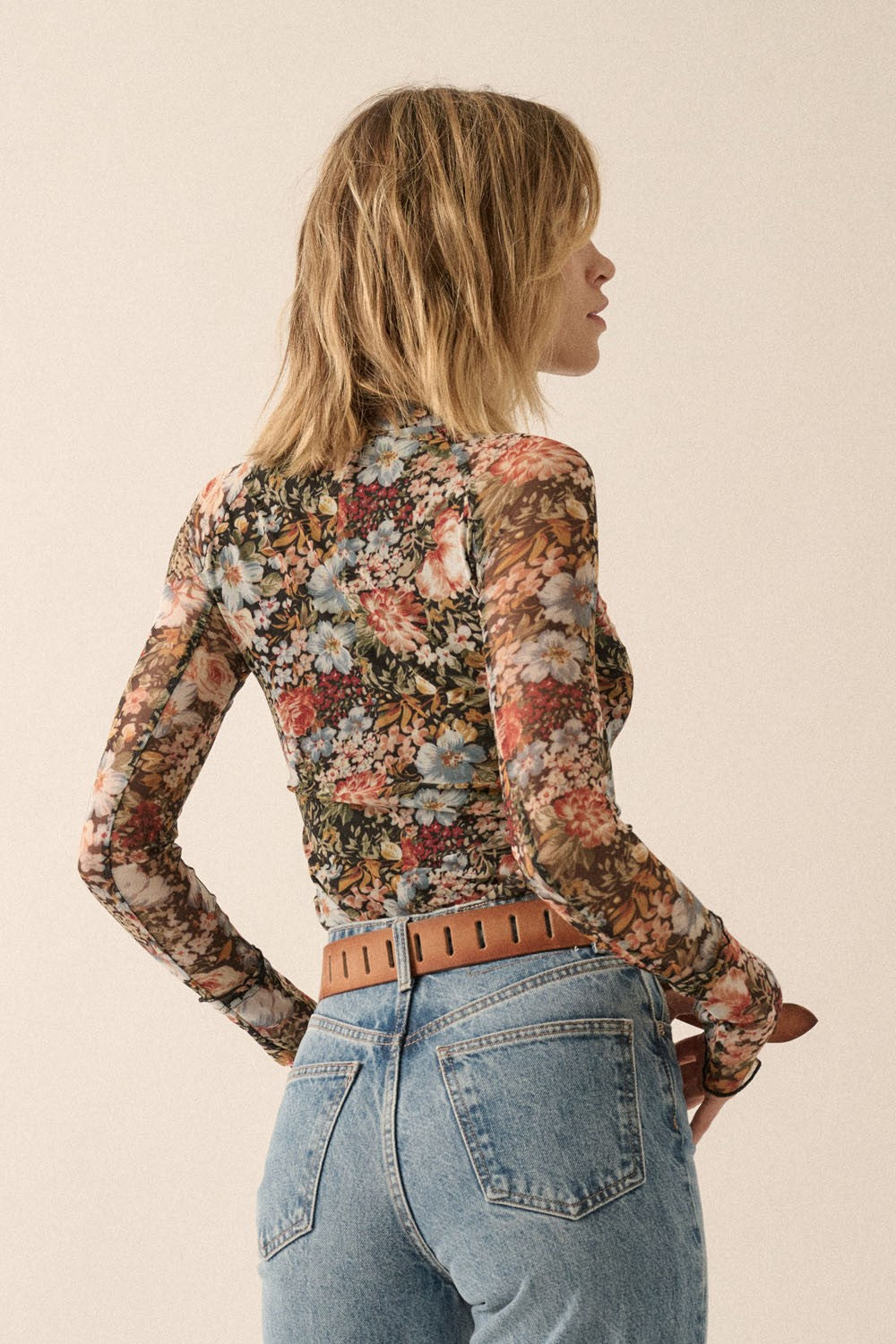 Floral Fields Mesh Top