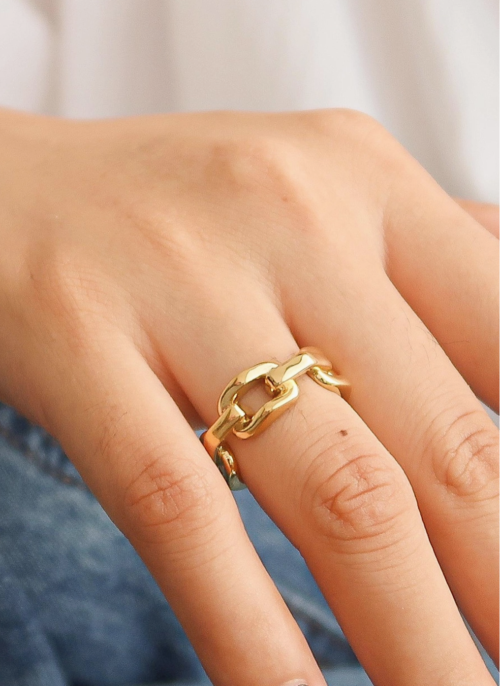 Cleo Chain Link Ring - Gold