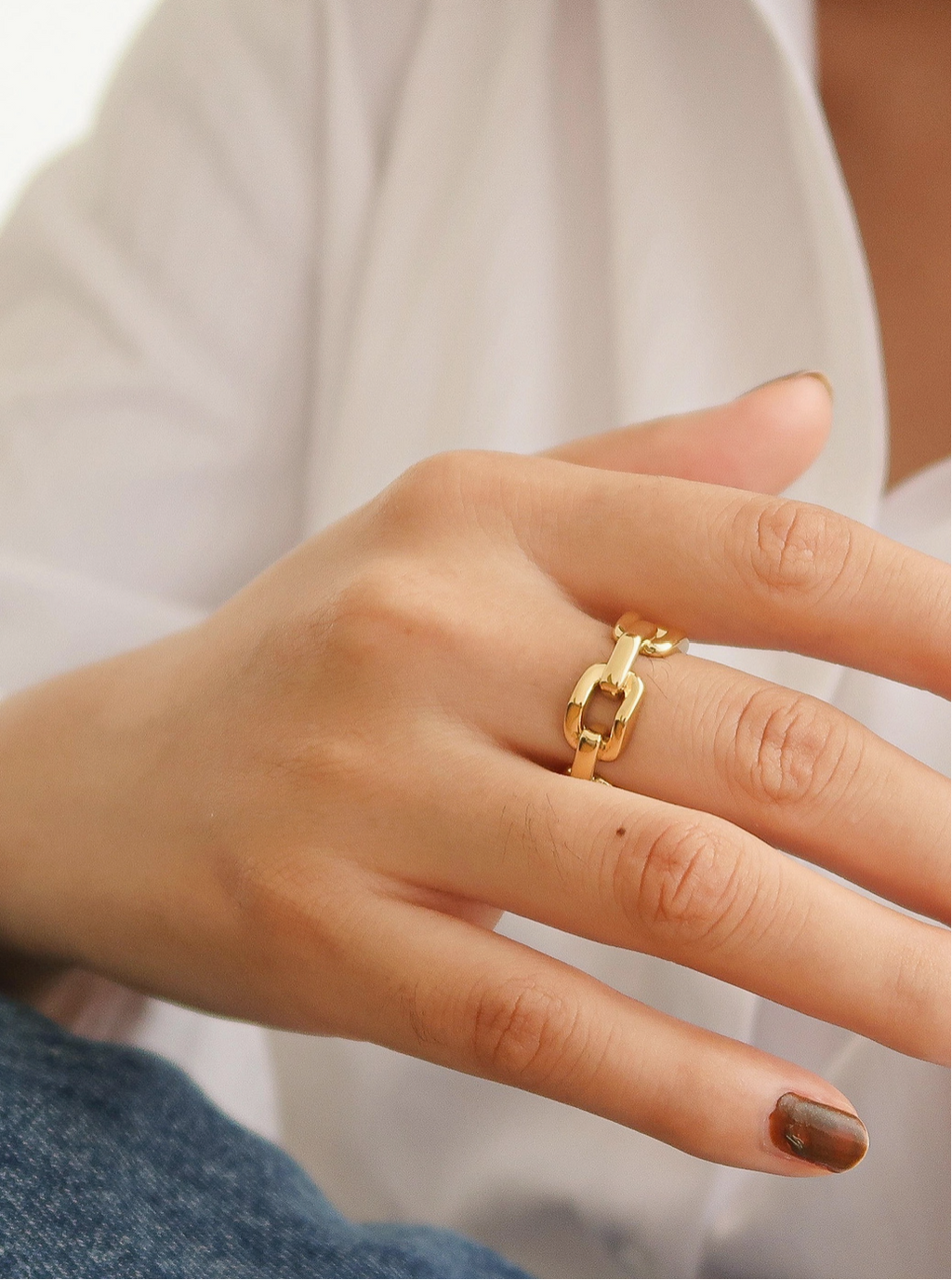 Cleo Chain Link Ring - Gold