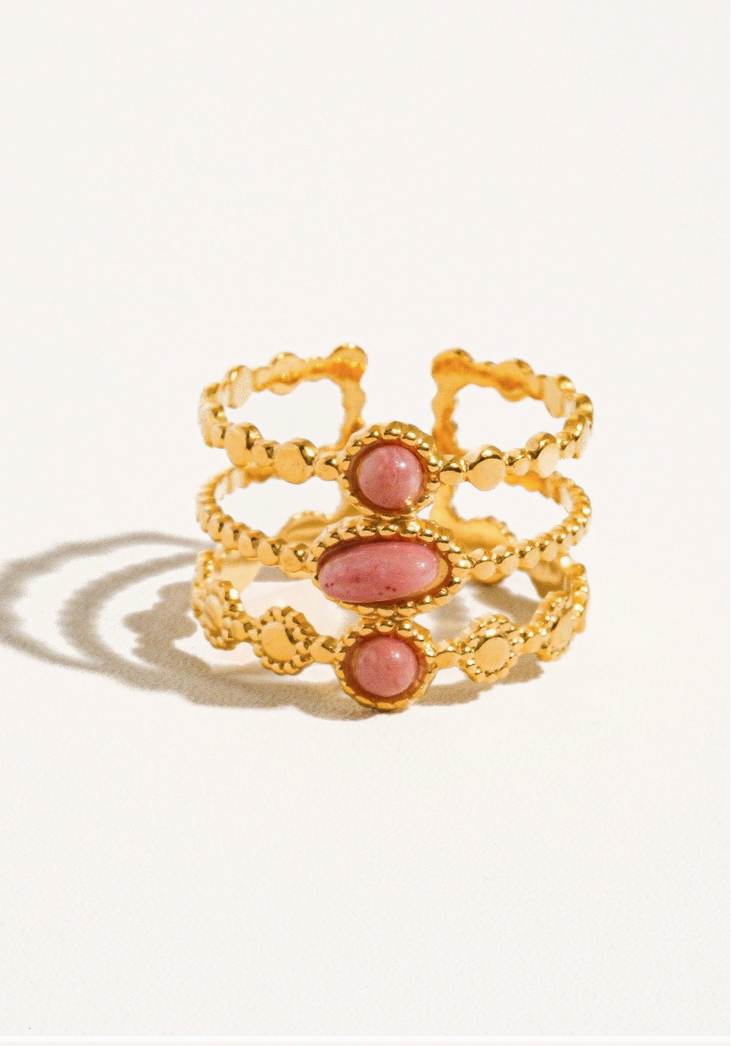 Stacked Stone Ring - Gold