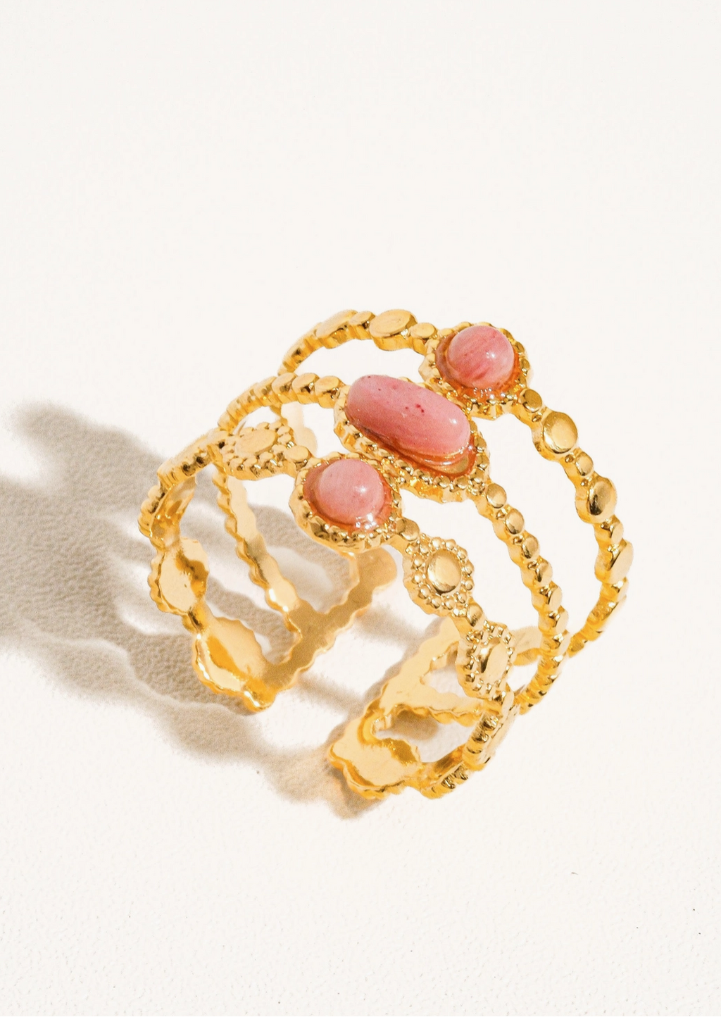 Stacked Stone Ring - Gold