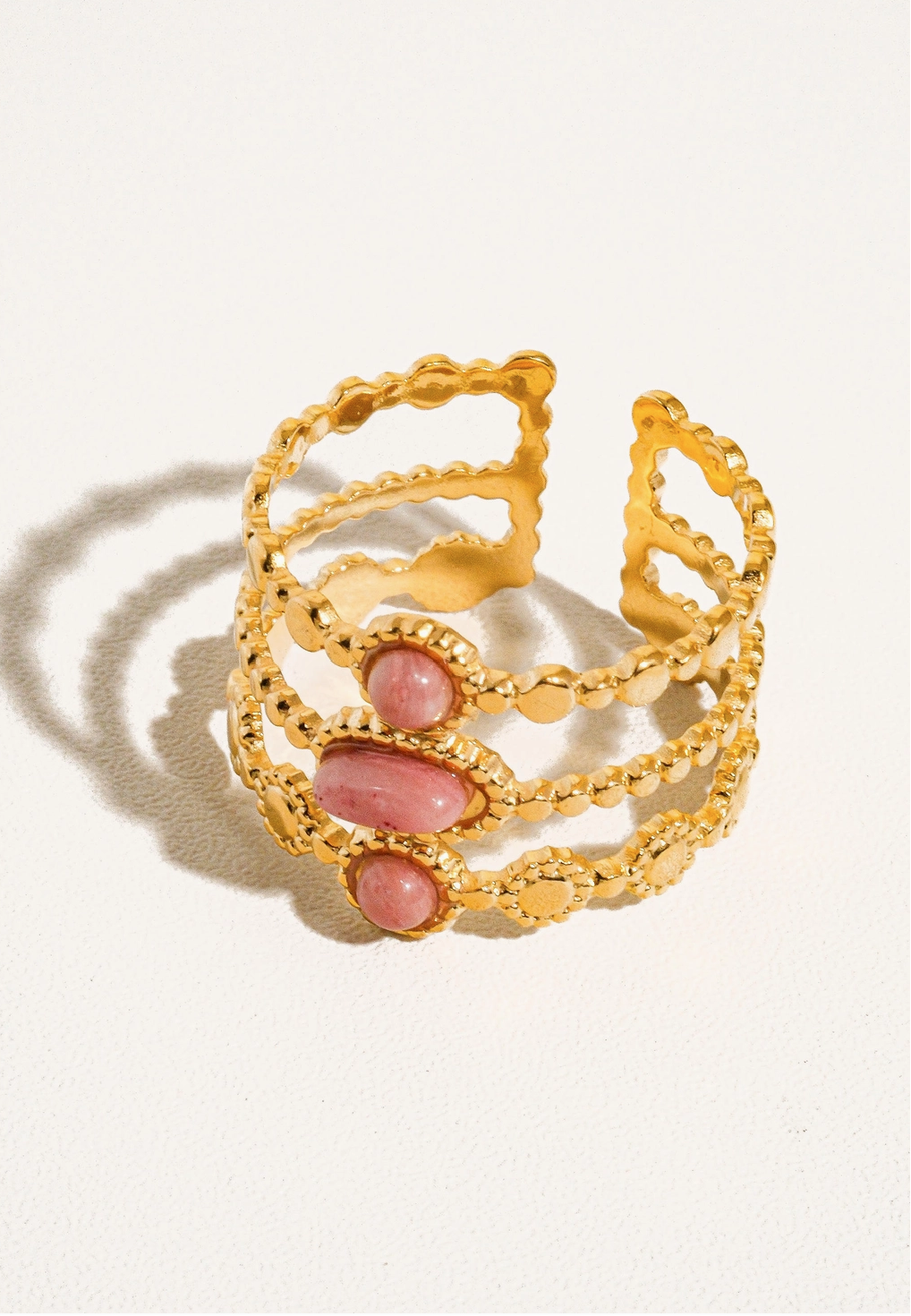 Stacked Stone Ring - Gold