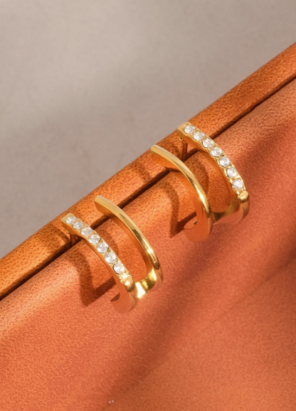Demi Double Hoop Stud