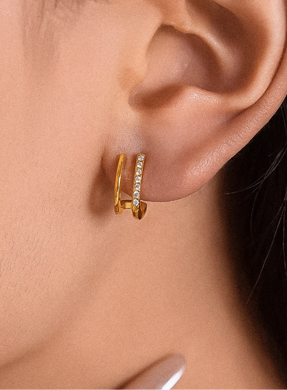 Demi Double Hoop Stud