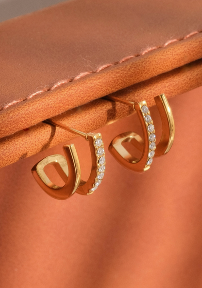 Demi Double Hoop Stud