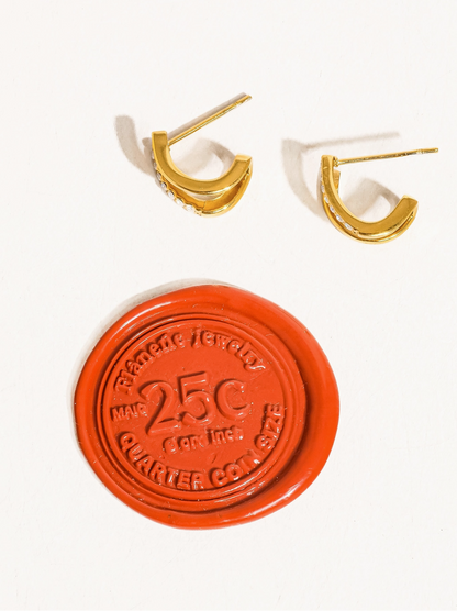 Demi Double Hoop Stud