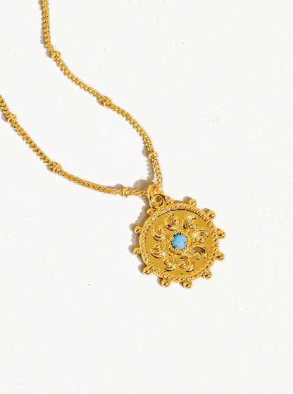 Sorelli Sun Stone Necklace - Gold
