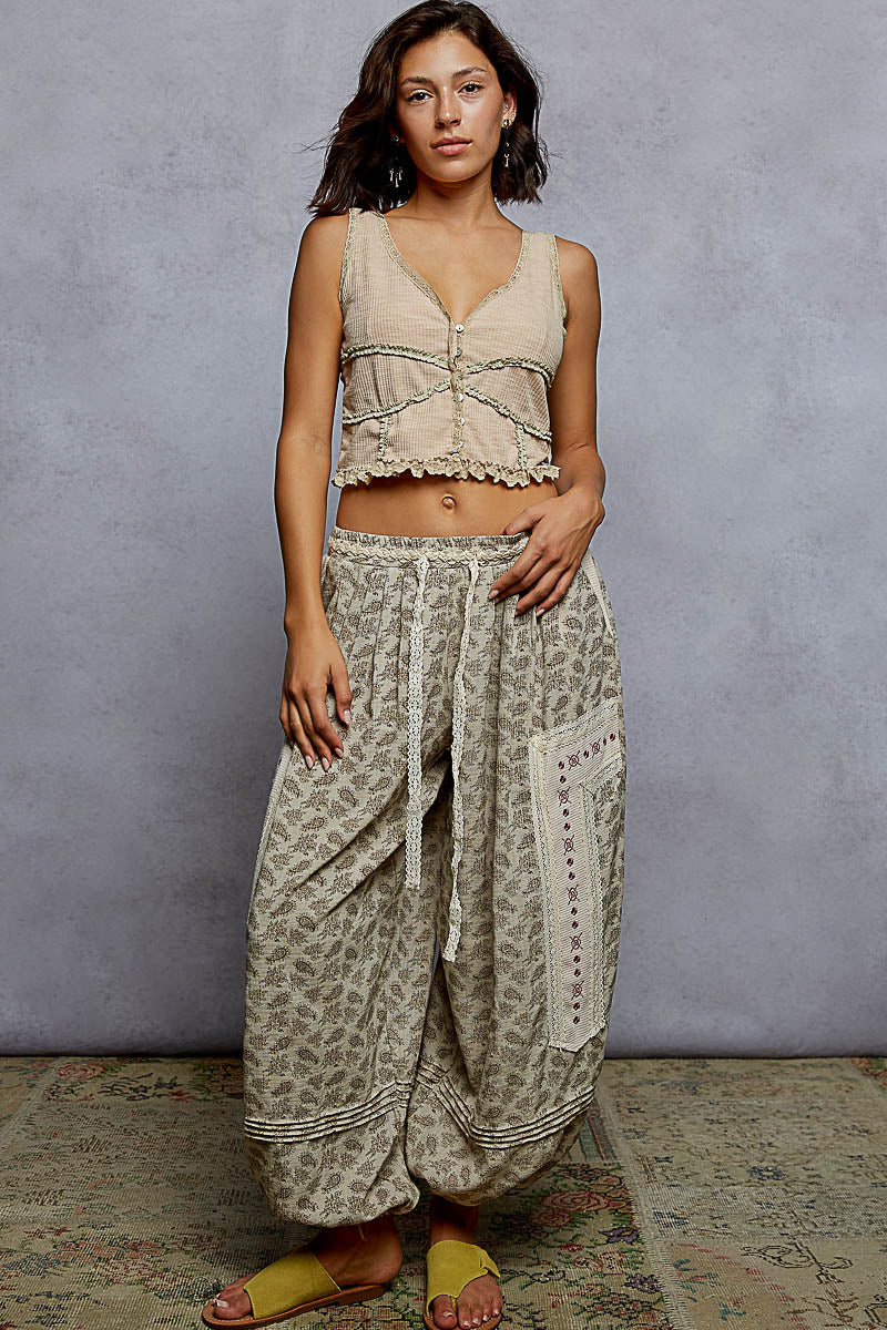 Drifter Lace Tank - Almond